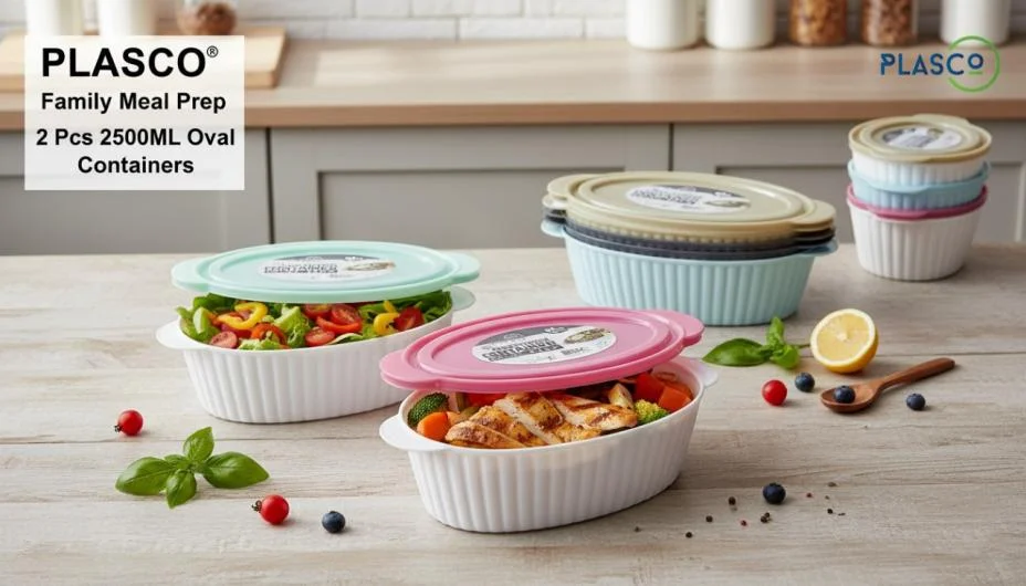 PLASCO 2500ML Oval Food Containers