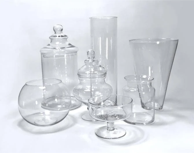 Mouth-Blown Glass Vases Candy Jars and Plates