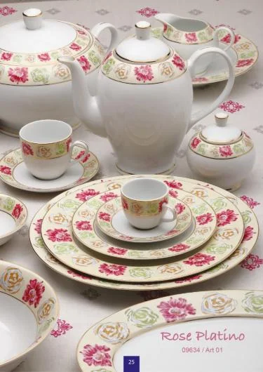 Rose Platino Porzellan-Dinner-Set