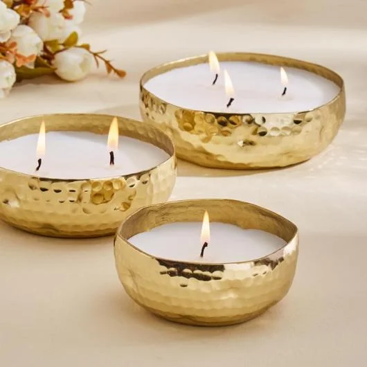 Hammered Metal Scented Candles