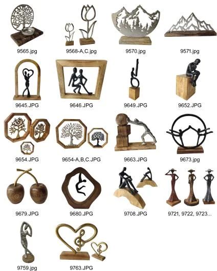 Decorative Objects Made Of Metal And Wood