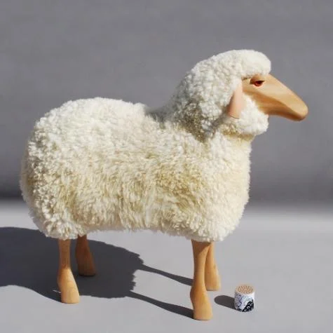 White Wool Plush Rocking Sheep