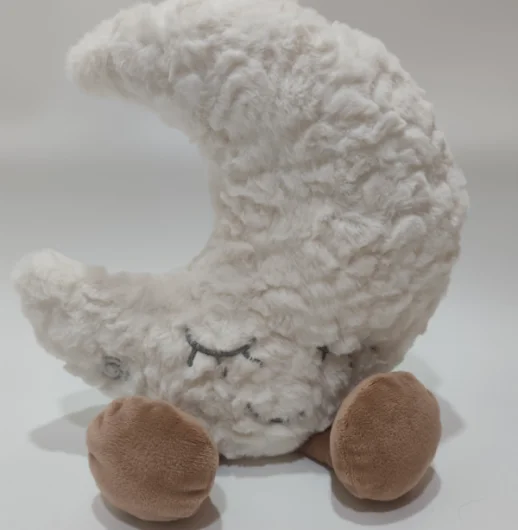 Plush Sleeping Moon Toy with LED Light