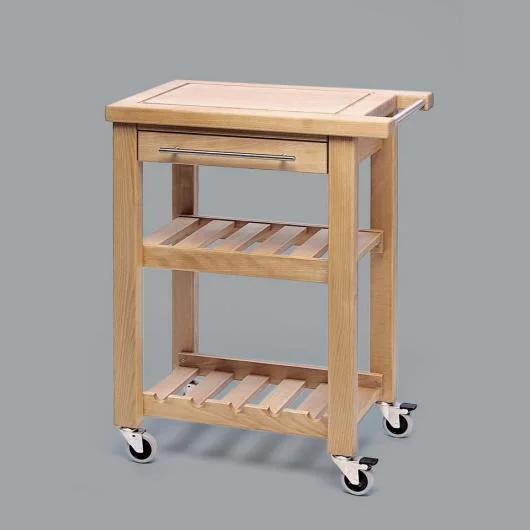 Solid Beech Wood Kitchen Trolley