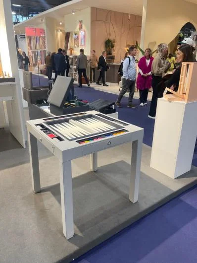 Leather Backgammon Table