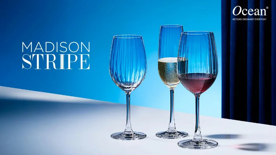 Ocean Glass Madison Stripe Glassware