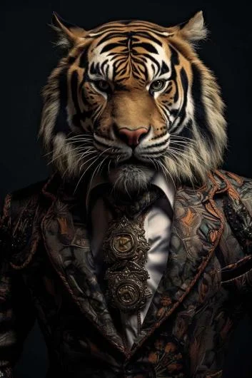 Portrait of a Tiger Glass Art Print
