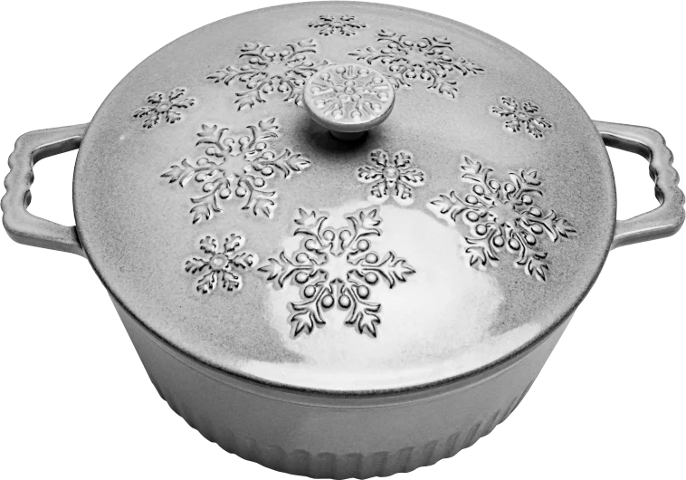 Snowflake Enameled Cast Iron Pot