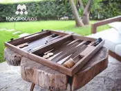 Walnut Natural Tree Trunk Backgammon