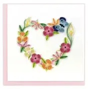 Quilled Floral Heart Wreath Card