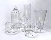 Mouth-Blown Glass Vases Candy Jars and Plates