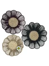 DS-KCL8524/3 Seagrass Palm Leaf Flower Plates