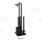 Iron Glass Toilet Brush Rack and Paper Holder