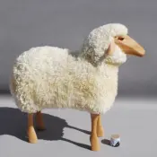 White Wool Plush Rocking Sheep