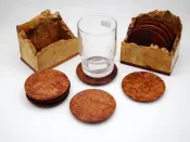 Burlwood Wooden Coaster Set