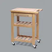 Solid Beech Wood Kitchen Trolley