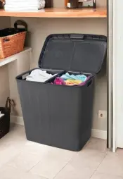 72L Double Section Laundry Basket
