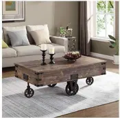 Omexey Rustic Espresso Coffee Accent Table