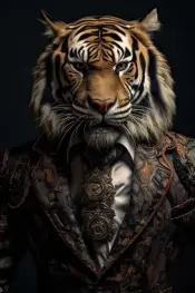 Portrait of a Tiger Glass Art Print