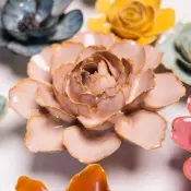 Rose Pink Camellia Ceramic Wallflower