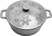 Snowflake Enameled Cast Iron Pot