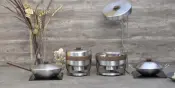 Saturn Chafing Dish with Wood Accessories