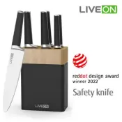 LIVEON 6-Piece Wooden Block Knife Set