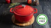 ELO Kirschrot Cast Iron Serving Pan with Lid
