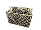 DS-KBGL8334/3 Water Hyacinth Paper Palm Leaf Baskets