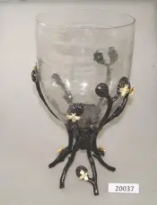 Wood Metal Glass Hurricane Lantern