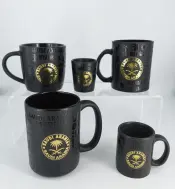 Black Ceramic and Glass Drinking Ware