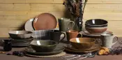 Organic Reactive Glaze Rustic Ceramic Dinner Set