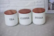 Metal Canisters Bamboo Decorative