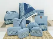Toiletries and Indigo Kantha Quilt