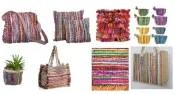 Recycled Chindi Bags Rugs Throws and Planters
