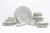Beige Iridescent Glaze Tableware Set
