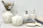 98 Percent Ceramic and 2 Percent abs PUMP OF Bathroom Accessories AND CERAMIC VASE