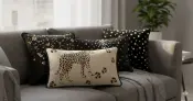Leopard Embroidered and Glint Cushion Collection