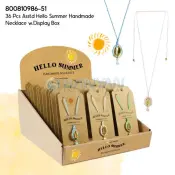36 Pcs Hello Summer Handmade Necklace Display Box