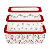Christmas Ceramic Food Storage Bowl with Glass Lid