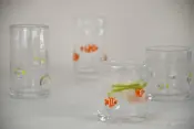 Drinking Glass and Tumbler with Icon Decoration