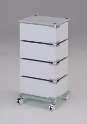 4-Tier Rotating Wooden Drawer Trolley