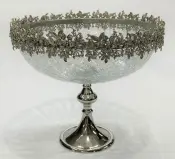 Jeweled Crackle Bowl on Base