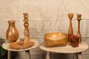 Təbii tik ağacından ev dekoru