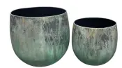 Antike Stil Eisen-Pflanzschale mit Patina-Finish