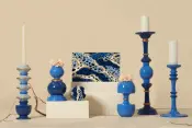 Lacquer Boxes and Candle Holders with Gold Leaf