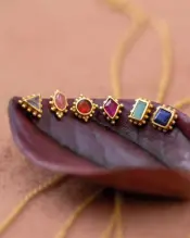 Guarani Red Agate Gold Plated Stud Earrings