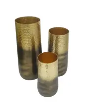 Black Gold Metal Flower Vase Set of 3