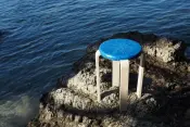 ブイマリンプラスチック廃棄物スツール