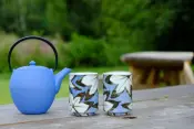 WAZUQU Cast Iron Teapot and Porcelain Cup